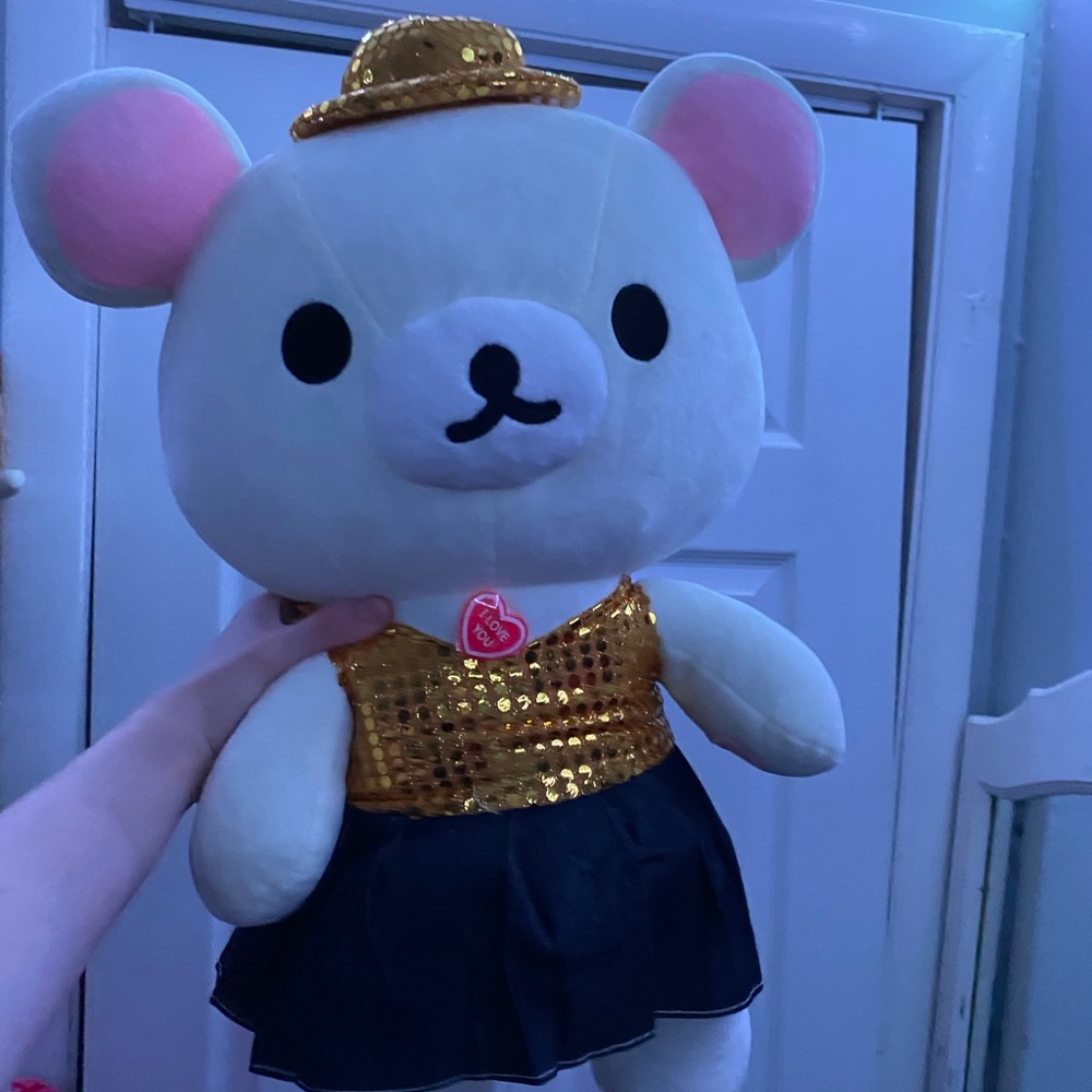 Huge Rilakkuma Korilakkuma San-X Rare Valentines Plush with Sequin Outfit